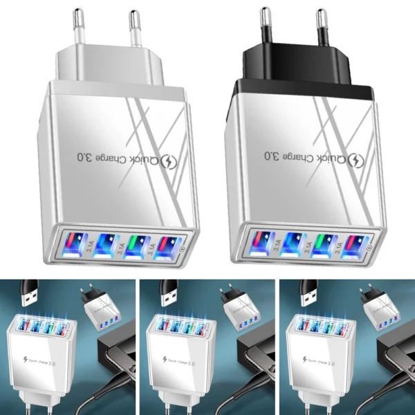 7881ce31c2562ab7c2d7c749408f4f82-1.webp Usb Qc 3 5A 4 Port Fast Travel Charger Wall Phone 5A Adapter