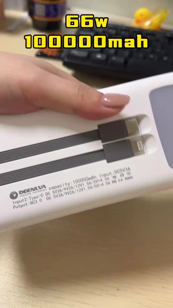 my-11110105-7r98o-lp7tdliu1tl56c.webp 66w Power Bank 100000mAh Super Fast Charge Powerbank USB Type C PD Qucik Charge External Battery