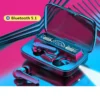 M19 Bluetooth Wireless Earbud Earphone Flashlight LED Display Touch Control Wit Microphone Earbuds Earphones