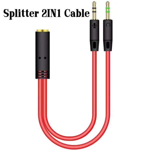 my-11134207-7r98q-lm9qnldk49n708.webp Adapter Jack Headset 2 in 1 Y Splitter Audio Cable Male To Female Computer Headset Microphone Cable Red