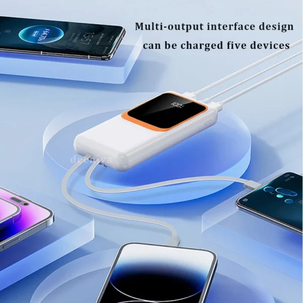 20000mah fast charge powerbank With builtin cable LED Display Charger External Battery Pack