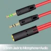my-11134207-7r98x-lm9qnldk72s302.webp Adapter Jack Headset 2 in 1 Y Splitter Audio Cable Male To Female Computer Headset Microphone Cable Red