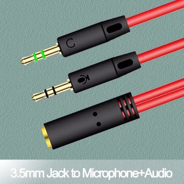 my-11134207-7r98x-lm9qnldk72s302.webp Adapter Jack Headset 2 in 1 Y Splitter Audio Cable Male To Female Computer Headset Microphone Cable Red