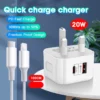 20W type C Charger USB Fast Charger Adapter Quick Charge 3 Charger UK Plug Adapter Universal