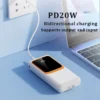 20000mah fast charge powerbank With builtin cable LED Display Charger External Battery Pack