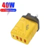Charger 40W 4 Ports Power USB Type C Fast Mobile Phone Charger PD Quick