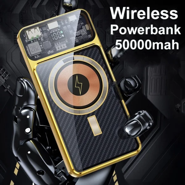 sg-11134201-22120-s6uwpbw51nlv66.webp 15W Magnetic Power Bank 50000mAh Wireless Charger Transparent bidirectional output Powerbank Fast Charging