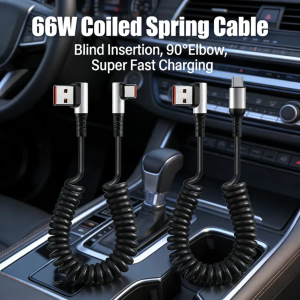 sg-11134201-8262n-mjtvckfikv0if4.webp Cable Blind Insertion 66W Elbow Fast Charging Cable Retractable Super Stereoscopic Telescop USB Vehicle